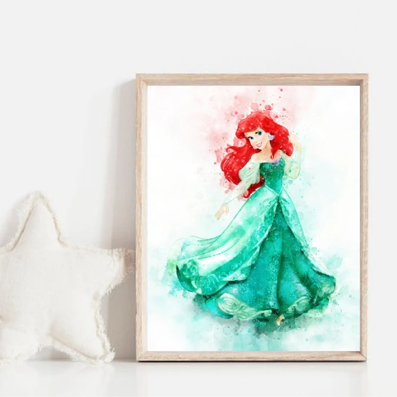 Watercolor Princess Canvas Print