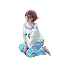 Düşük Kawaii Mei yaz oyunları kazak CG yükselişi ve parlaklık Cosplay pijama Meiling Zhou kostüm Mei Polar ayı pantolon