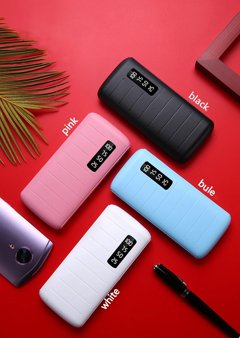 Горячая банка питания 12000mah18650 Мобильный блок с цифровым дисплеем Зарядка
