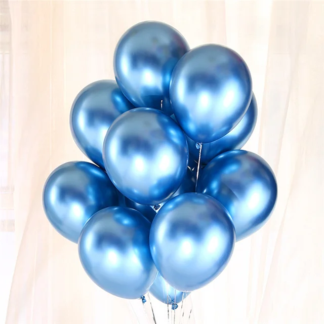 10 шт. на день рождения воздушные шары 10 дюймов 1,5g латекса воздушный шар с гелием утолщение жемчужные вечерние шар вечерние бальные детские игрушки шарики для свадьбы - Цвет: Blue chrome