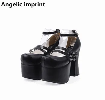 

Angelic imprint woman mori girl lolita cosplay shoes lady super high heels pumps women princess dress party shoes 33-47 12.5cm