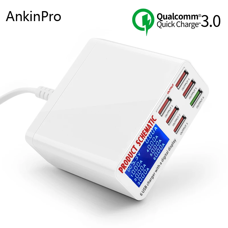 CinkeyPro Quick Charger 3.0 USB Charger With LED Display