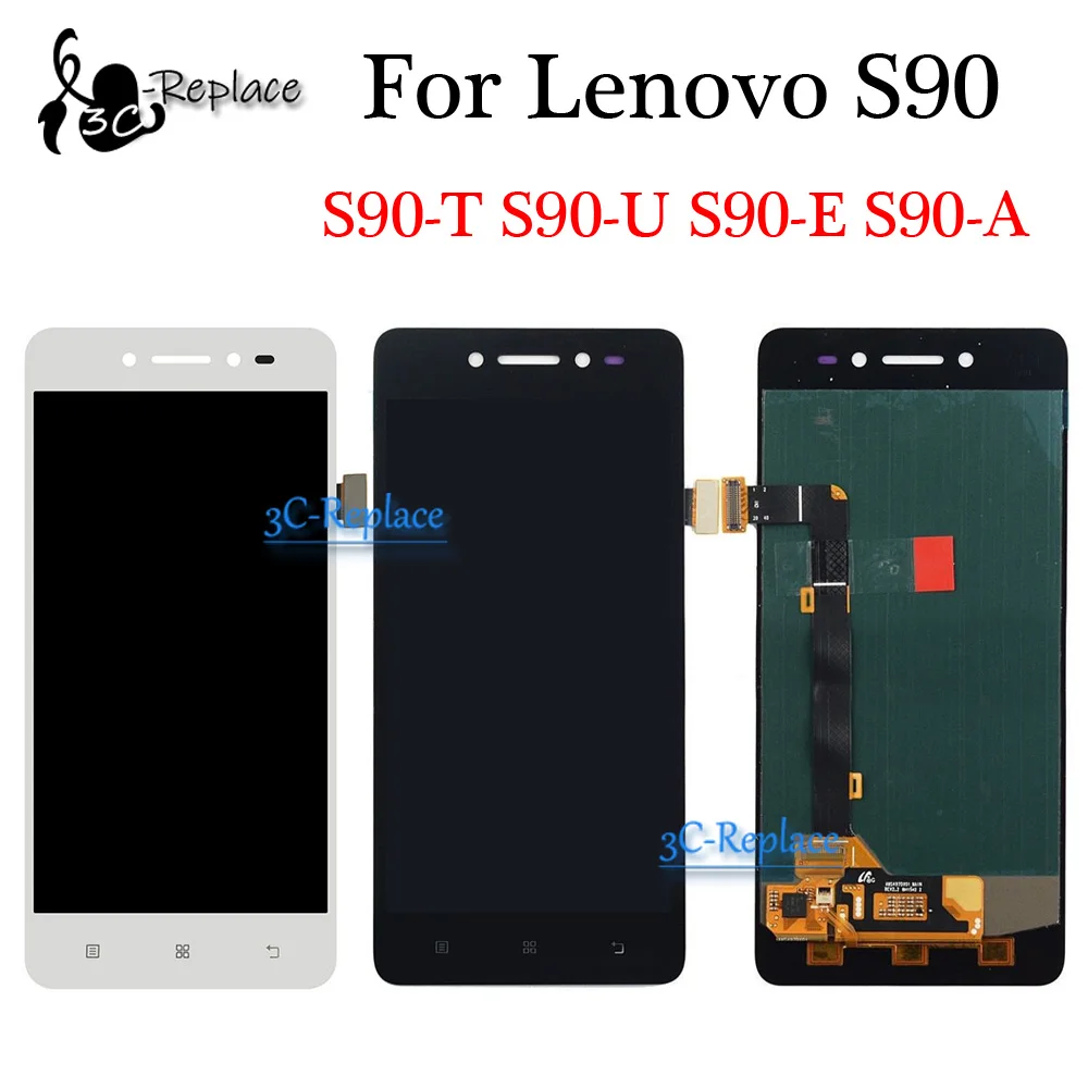 Белый/черный 5 0 дюймов для Lenovo S90 S90-T S90-U S90-E S90-A S90-L S90A Полный ЖК-дисплей + сенсорный