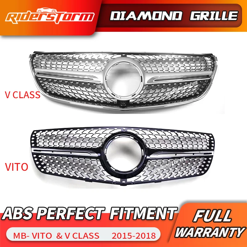 For V Class Grill W447 and VITO Diamond Grille V260 V220 Racing diamond front grille mesh grill|Гоночные решетки| |