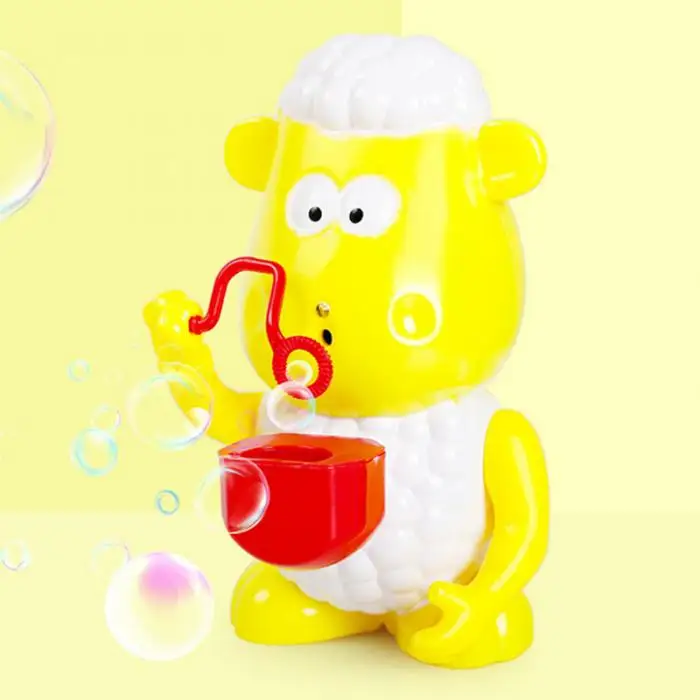 Овца автоматическое устройство для мыльных пузырей мигающие огни Музыка пузырьковая машина детская игрушка для ванны S7JN