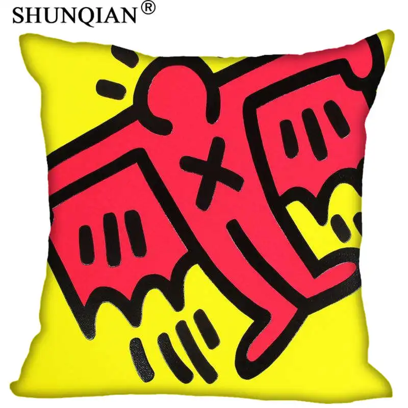 Customized Pillow Cover Keith Haring Decorative Pillowcase Square Zipper Pillow Cover 20X20cm 35X35cm 40x40cm - Цвет: 1