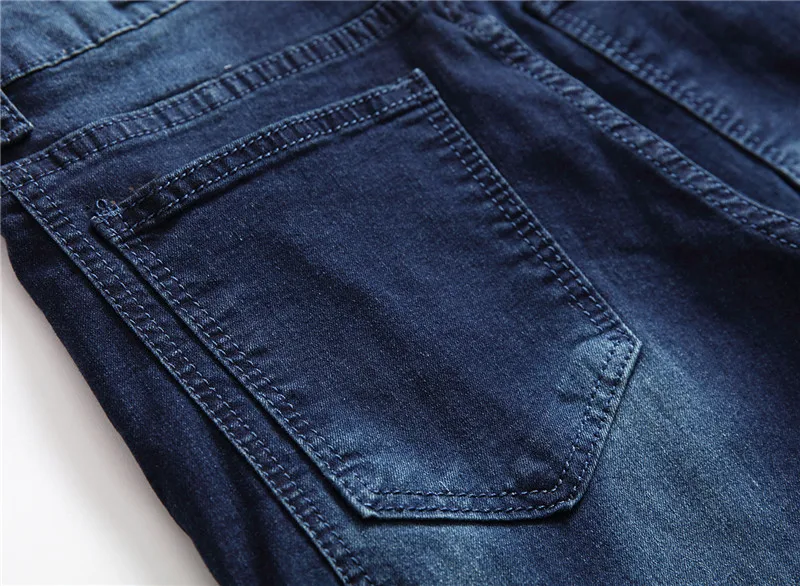 DANT BULUN мужские байкерские джинсы стрейч прямые обтягивающие эластичные синие хаки джинсовые джинсы мужские хип хоп мотоциклетные плиссированные брюки