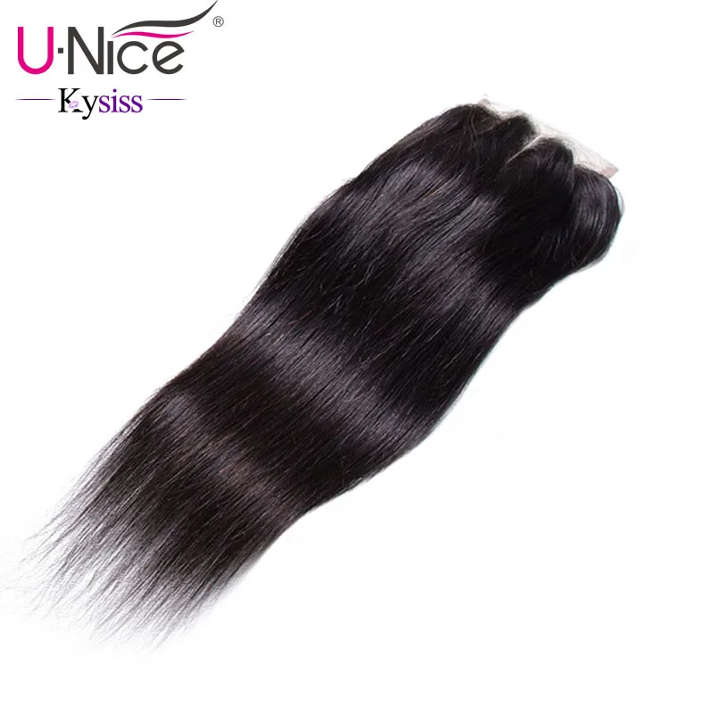Волосы UNICE 8A Kysiss серия бразильские прямые волосы Кружева Закрытие девственные человеческие волосы Закрытие " x 4" швейцарское кружево 1 шт