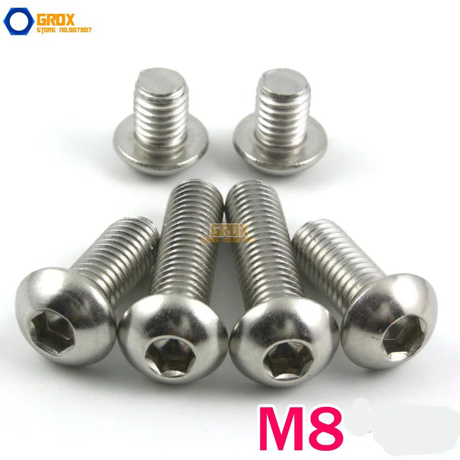 A4 Marine Grade Acier Inoxydable Douille Bouton Tête Caps Vis Allen Vis//Boulons M12