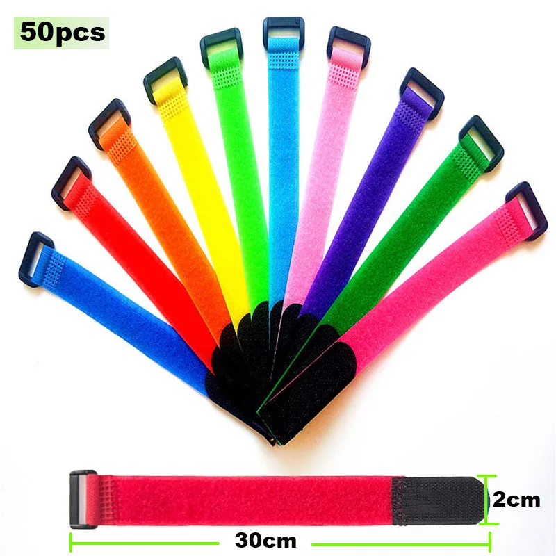 

2cm*30cm nylon Reverse buckle velcros magic hook loop cable ties fastener tape velcroing strap Line finishing stick 50pcs/lot