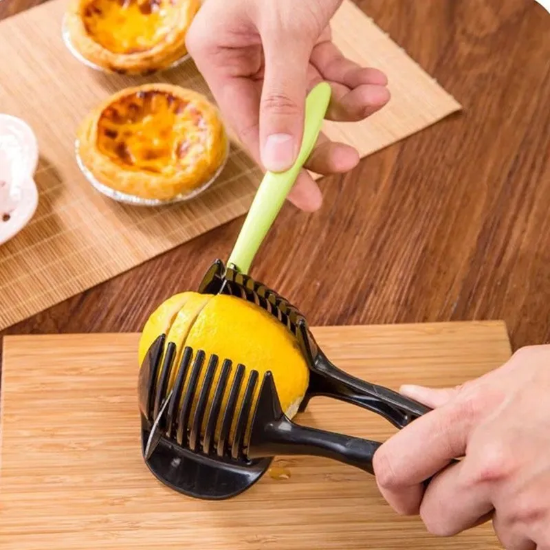 Tomato Slicer Plastic Potato Cutter Kitchen Gadgets Lemon Orange Fruit