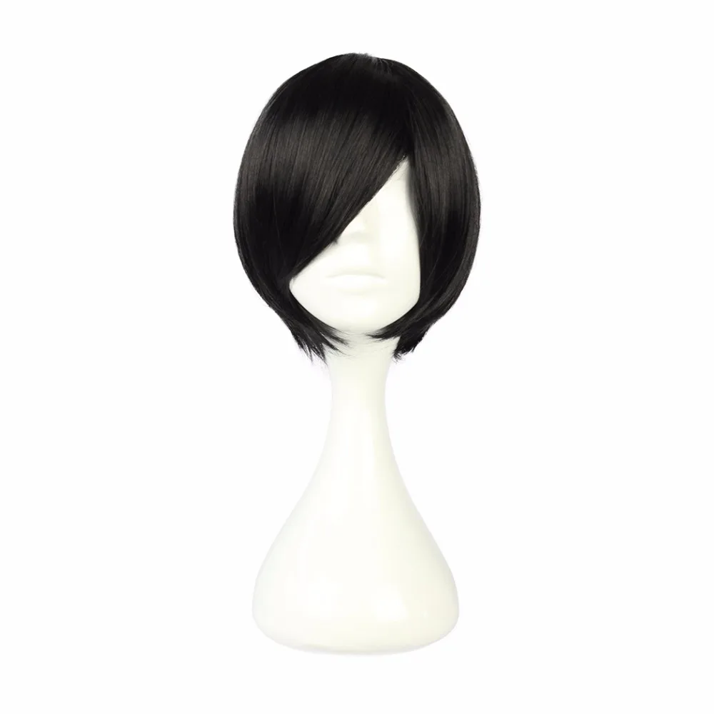 MCOSER 35 см короткий синтетический парик для косплея 11 видов цветов черный белый синий розовый парик высокотемпературный волоконный парик-069