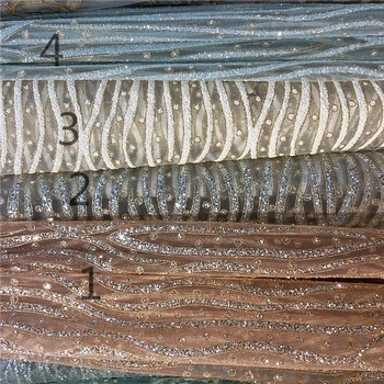 

4 colors option nice design glued glitter lace fabric African YG-188 for party dress the glitter will fall out some