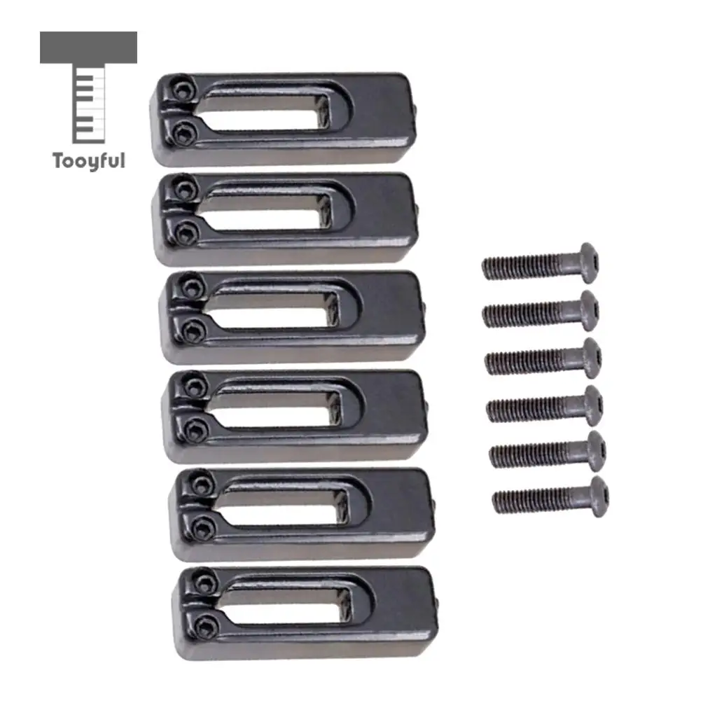 Tooyful 6pcs Electric Guitar Tremolo Bridge Saddles with Screws for Tremolo Bridge Parts