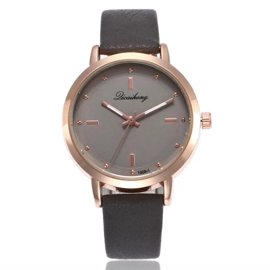 

Quartz Wristwatch Relogio Feminino Fashion Leather Band Clock Wrist Watch High Quality Round Woman's Watches 18APR19