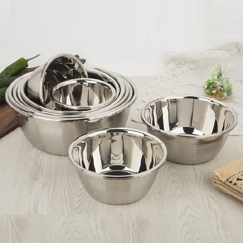 

304# Stainless Steel Pot Thickened Dinner Pot Round Soup Pot mixing bowl Salad