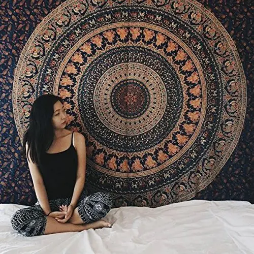 

Chakra Mandala Tapestry Wall Hanging Hippie Boho Gypsy Macrame Elephant Tapestry Bedspread Blanket Big Yoga Beach Towel