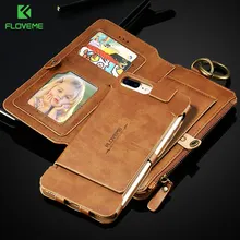 FLOVEME Wallet Case For iPhone 7 6S 6 Plus 5 5S Cover For Samsung Galaxy S8 Plus S6 S7 Edge Card Slot Shells For Huawei P10 P9