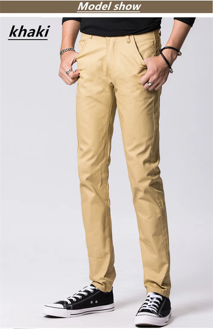 Новые повседневные мужские брюки хлопковые тонкие брюки прямые брюки модные деловые однотонные 9 цветные штаны мужские брюки, 919 - Цвет: 919 khaki