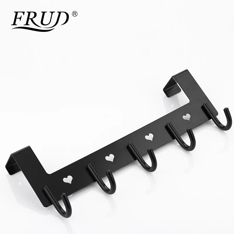FRUD High Quality Black Clothes Hook Bedroom Backpack Hook up Space Aluminum Towel Door Hook Bedroom Hardware Accessories Y38025 FRUD High Quality Black Clothes Hook Bedroom Backpack Hook up Space Aluminum Towel Door Hook Bedroom Hardware Accessories Y38025