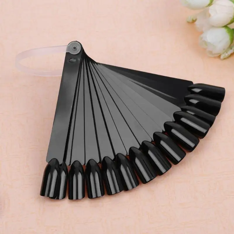 32 50pcs Nail Polish UV Gel Color Palette Card Display Fan Shaped Natural False Nail Tip 4