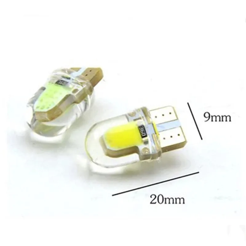 

10pcs light bulbs for cars t10 width lamp COB waterproof W5W insert bubble license plate reading light running light 12v
