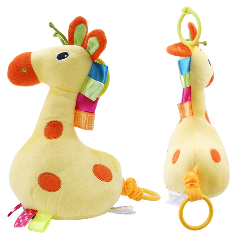 Baby Kids Giraffe Soft Music Pull Bell Bed Trailer Hanging Rattles Toys