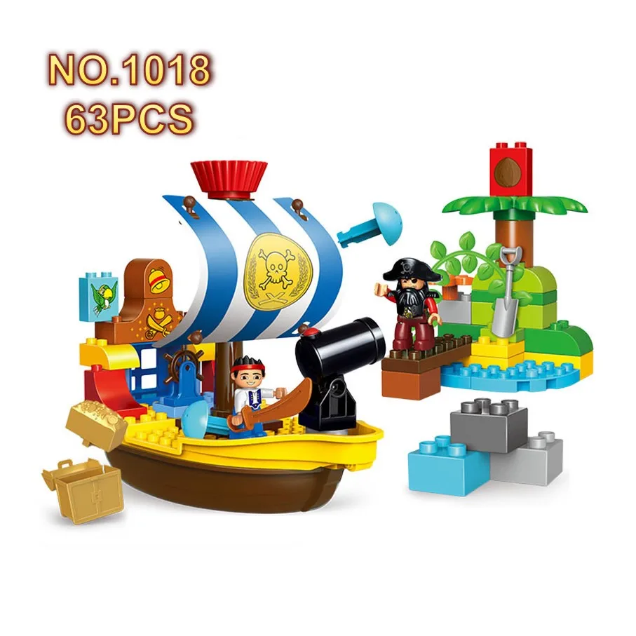 

63PCS Big Particles Pirate Wars Series Boat cannon Compatible Legod Building Blocks Educational Assemble Bricks Toys For Kids