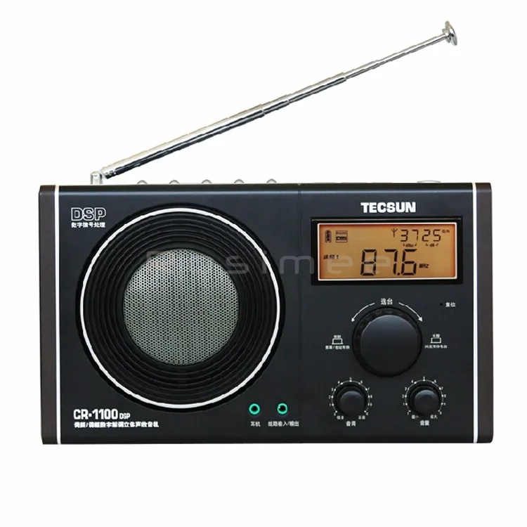 TECSUN CR-1100 радио AM FM MW Радио многополосный радиоприемник портативный аудио Радио цифровые часы дисплей стерео радио горячая распродажа