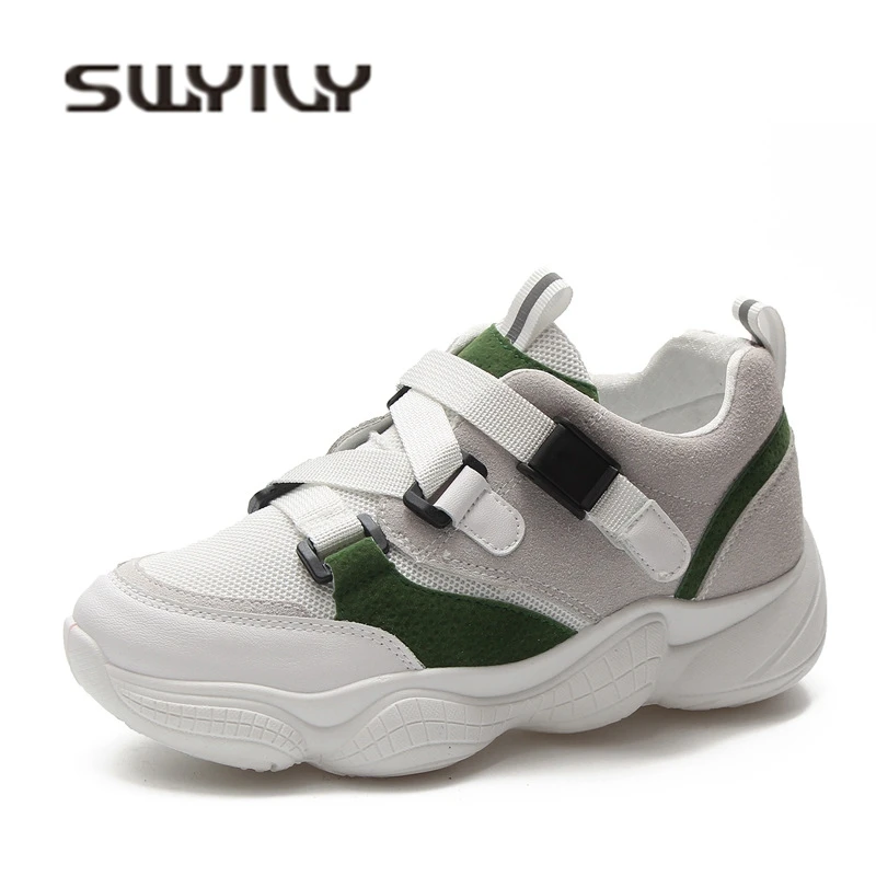 SWYIVY Woman Casual Sneakers Shoes Comfortable Autumn Fall New Female Canvas Shoes Belt Buckle Breathable Leisure Sneakers Flats