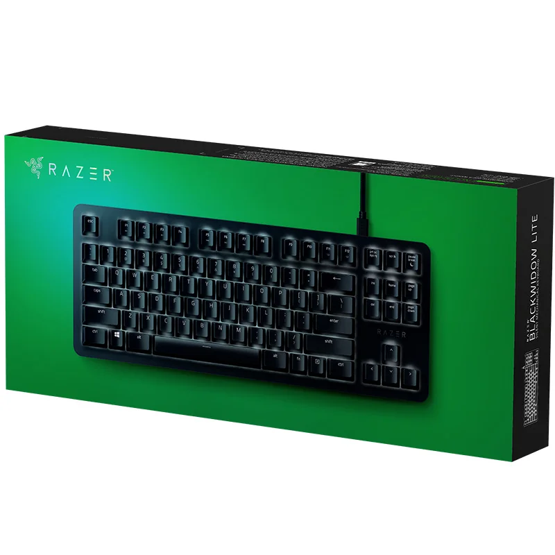 Проводная Механическая игровая клавиатура razer Basilisk Essential BlackWidow Lite с 87 клавишами, бесшумная тактильная оранжевая клавиатура