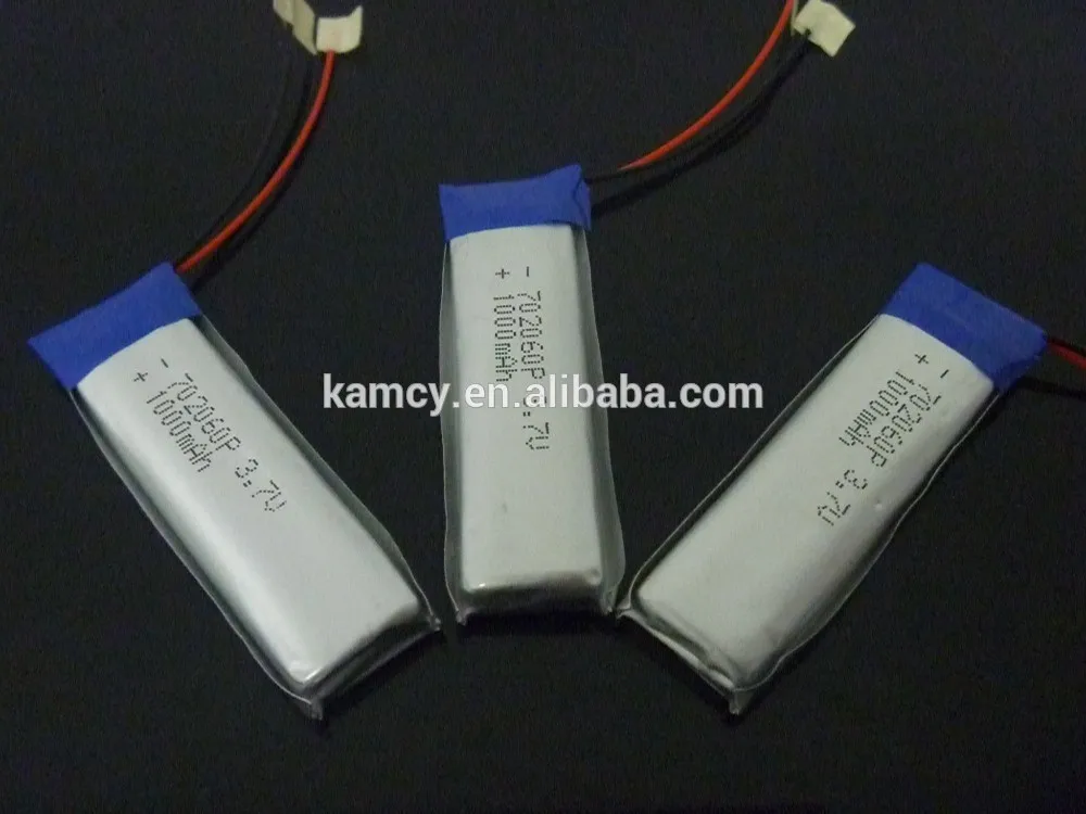 ultra thin lithium polymer battery 3.7V li 1000mah 072060 702060 |