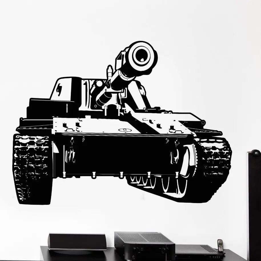 Vinyl Wall Sticker War Army Equipment Wall Decal Tank Military Wall Art