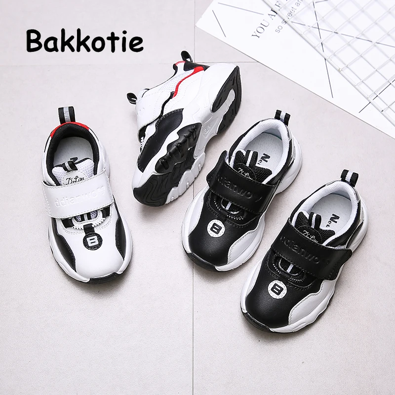 Bakkotie/Весенняя черная Брендовая обувь для девочек Детские повседневные кроссовки