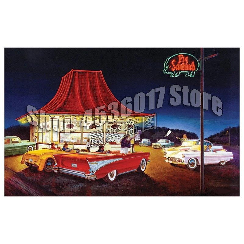 Diamond Embroidery Cars Trucks Vintage Wall Art Diy Painting Cross Stitch Full Square Rhinestone Mosaic Decor Christmas | Дом и сад