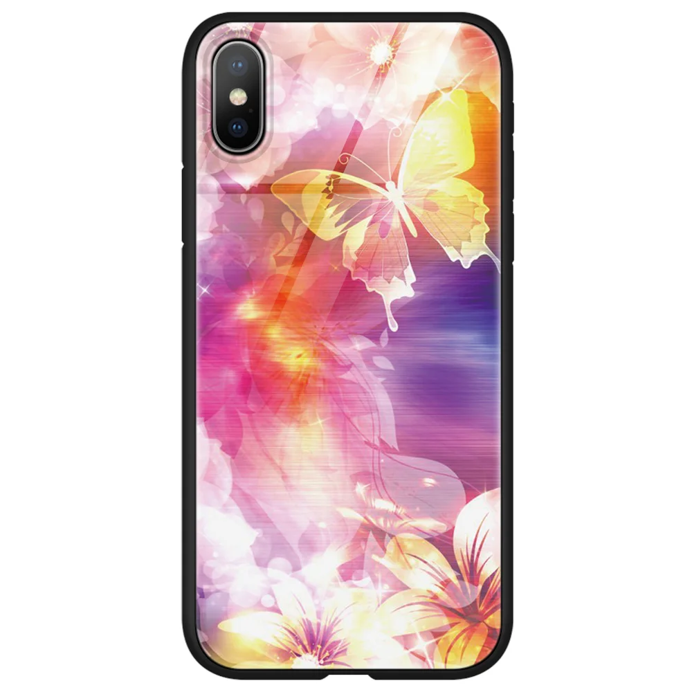 Роскошный чехол из закаленного стекла TPU для Fundas iPhone 11 Pro X XR XS Max 3D принт Космос Coque для iPhone 6 6S 7 8 Plus 10 чехол для телефона - Цвет: lshudie