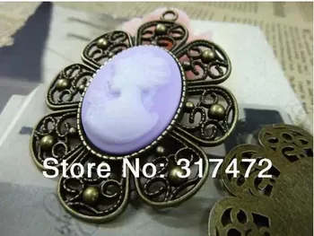 

Free shipping!!! DIY jewelry ancient bronze pendant base 22 x 29 mm Cabochon Setting