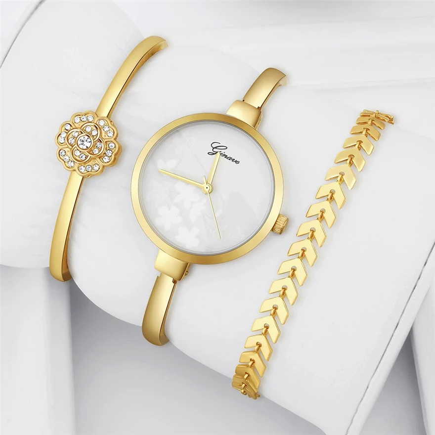 

2019 Luxury Rhinestone Watches Women Quartz Bracelet Watch Ladies Dress Wrist Watches Suit For Women Gold Clock relogio feminino