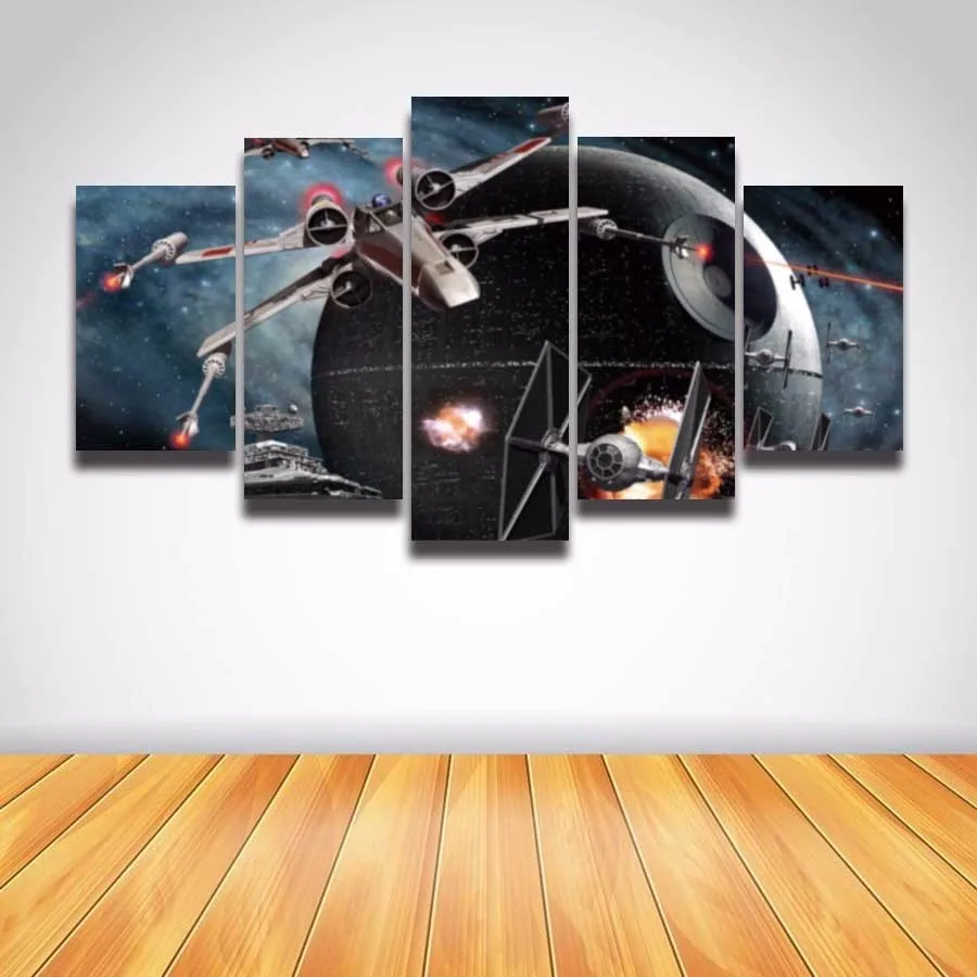 5 Panel Canvas Prints Art Star Wars X Wing 5 Pieces Painting Wall Art
