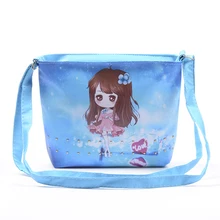 Fashion cute cartoon canvas single shoulder bag children messenger bag Women kids students casual bags purse