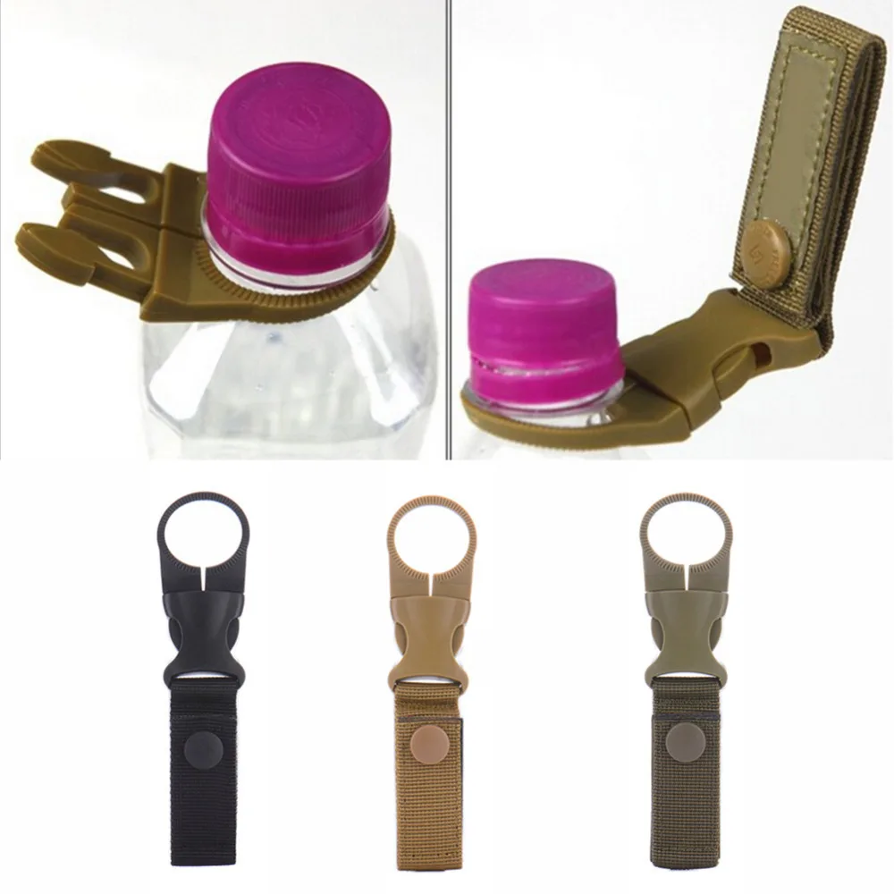 

Outdoor Military Nylon Webbing Buckle Hook Water Bottle Holder Clip EDC Climb Carabiner Belt Backpack Hanger Camp