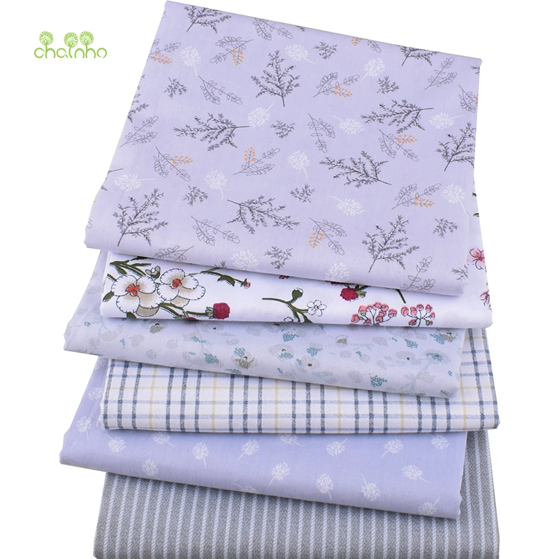 Chainho, 6 шт./лот, серая серия, саржевая хлопковая ткань с принтом, Лоскутная Ткань, сделай сам шитье и стеганое одеяло, материал для малышей и детей