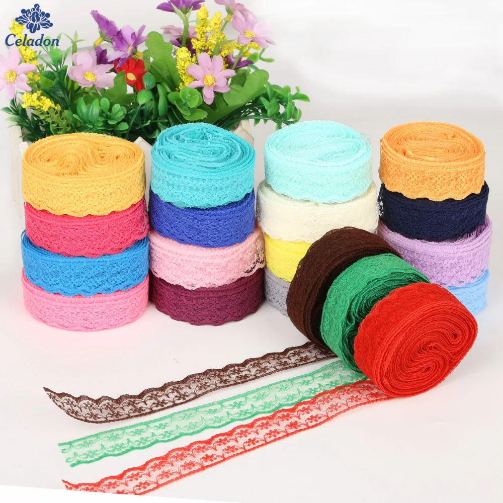 

10Yards Lace Fabric Trimming Width 20mm Lace Ribbon Embroidered Net Lace Trim For Sewing Dercoration DIY Clothing Accessories