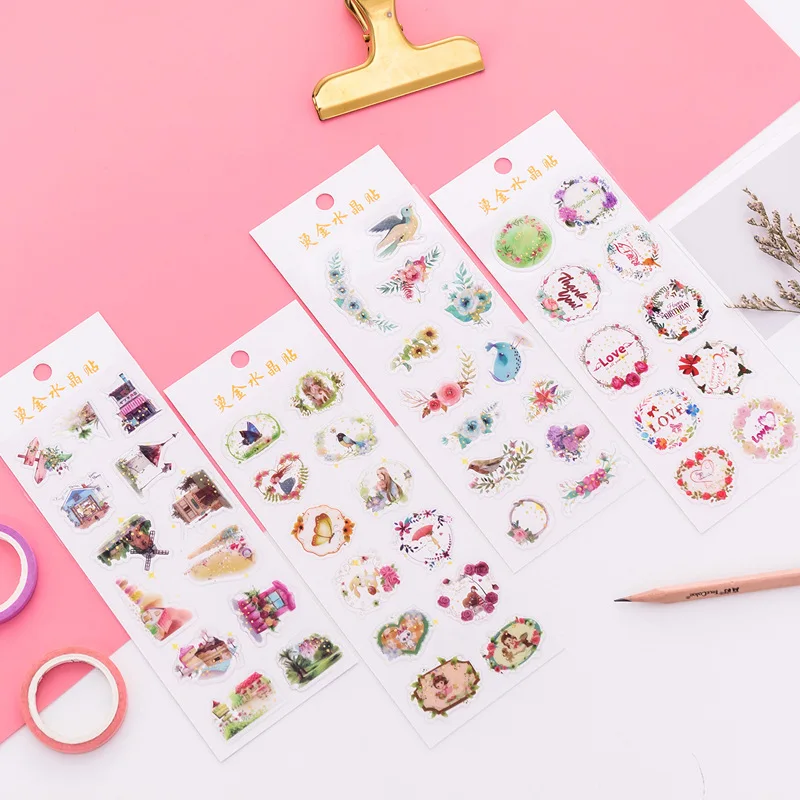 

24 pcs/lot Kawaii Heart planner stickers Scrapbooking Hot stamping DIY stationery sticker Decoration label school supplies