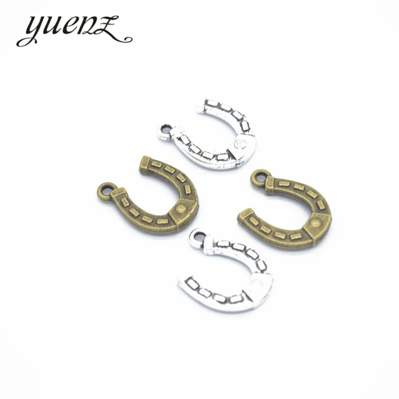

20 pcs 2 color Antique Silver Plated alloy Horseshoe Charms Pendants for Jewelry Making DIY Handmade Craft 15*12mm D9130