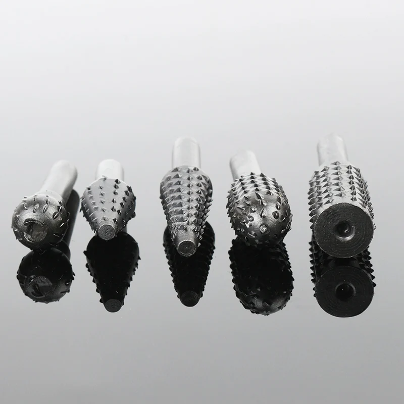 5pcs hss Power Tools Woodworking rasp chisel shaped rotating embossed grinding head power tool engraving pattern cutter milling