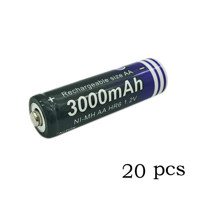 4/8/14/20 AA 2A aa 1,2 V 5# разъемная застежка-молния 3000 мА/ч, micktick Перезаряжаемые Батарея металл-гидридных или никель Перезаряжаемые Batteria батареи Камера игрушечные часы MP3 - Цвет: 20PCS