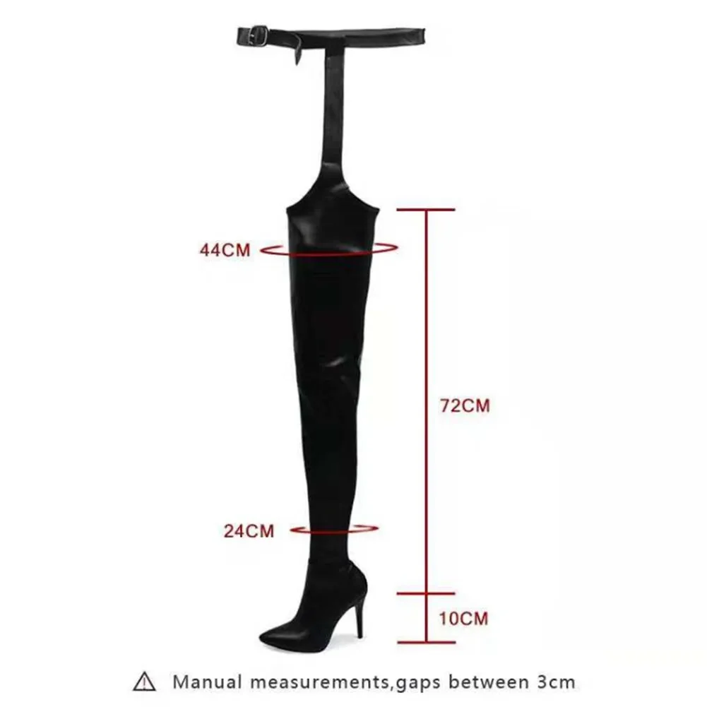 SARAIRIS/женские ботфорты выше колена из искусственной кожи высокие сапоги женские ботфорты в стиле Рианны сапоги на высоком каблуке 10 см с острым носком