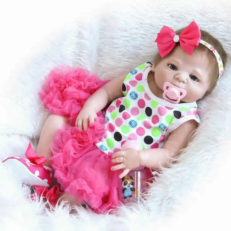 NPKCOLLECTION 23 дюйма Reborn Baby Doll реалистичные силиконовые виниловые куклы для девочек