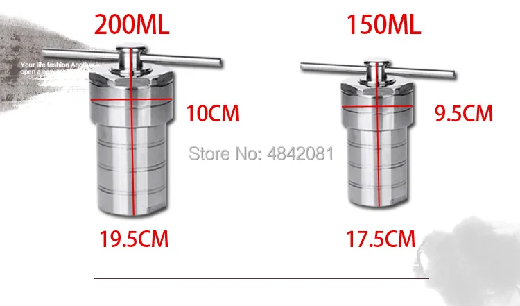 Гидротермальный Автоклавный реактор сосуд чайник с тефлоновой камерой гидротермальный синтез 150 мл, 200 мл, 250 мл Сделано в Китае
